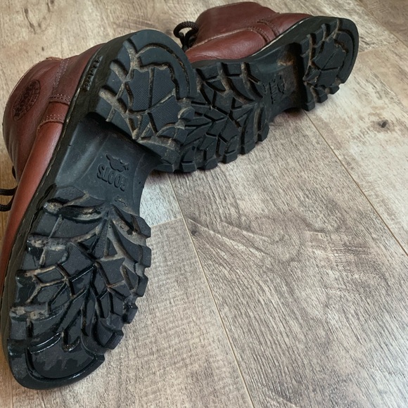 Roots Canada Boots Tuff Brown Leather Lace Up Lug Work Heavy Men 4.5 Women 6.5 - Picture 12 of 14